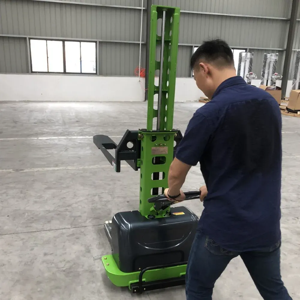 500 kg 1000mm 1300mm Semi Electric Self Loading Pallet Lift photo 2