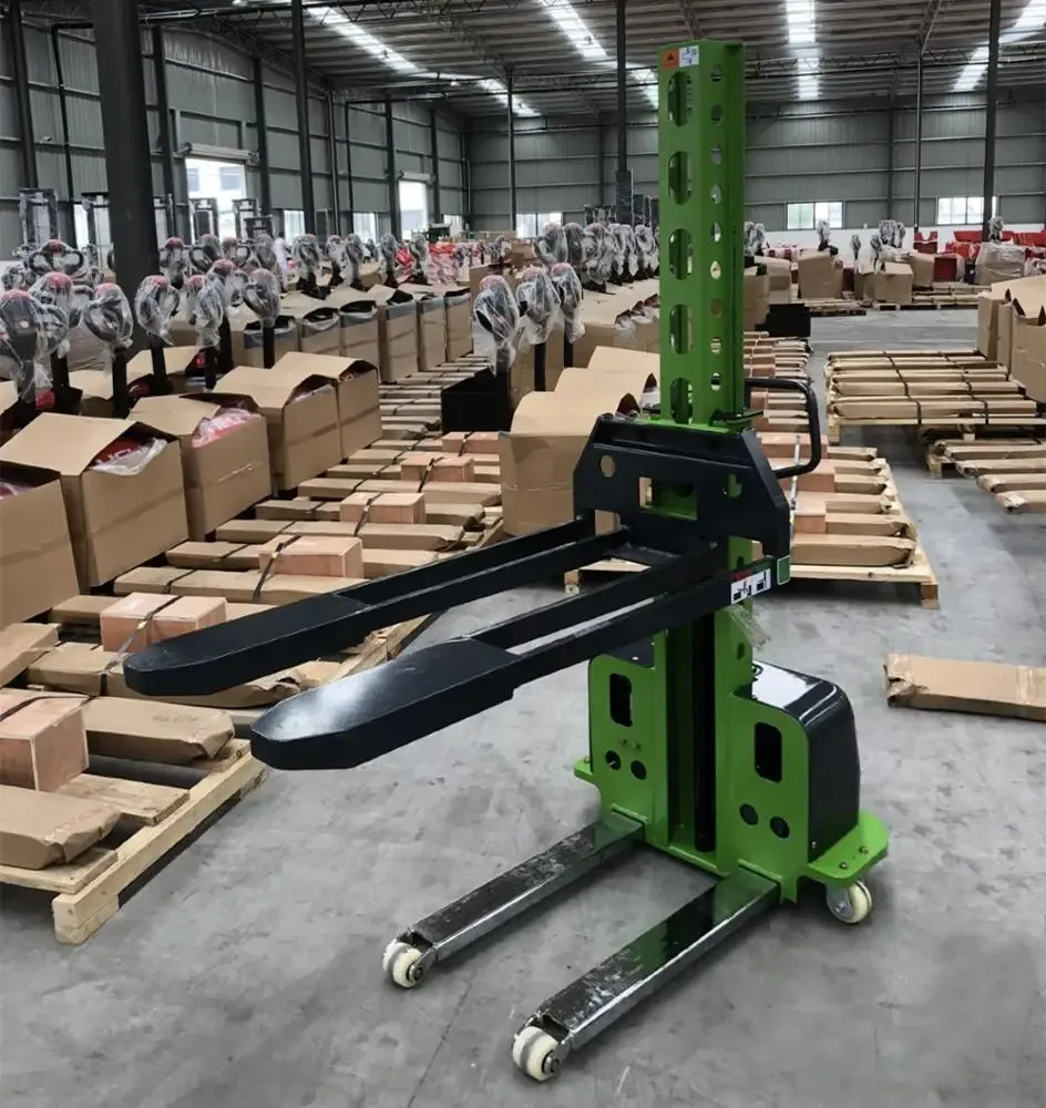 500 kg 1000mm 1300mm Semi Electric Self Loading Pallet Lift photo 3