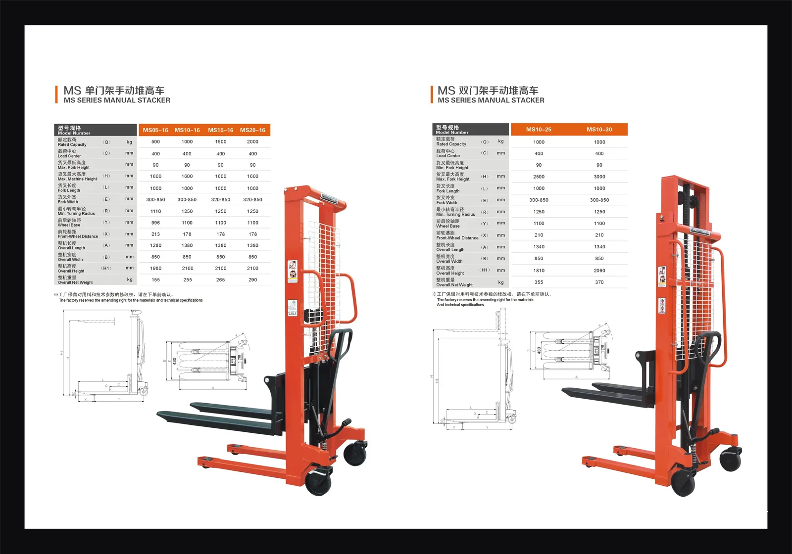 1.5t Forklift Manual Stacker Manual Stacker 1500 kg detail 2
