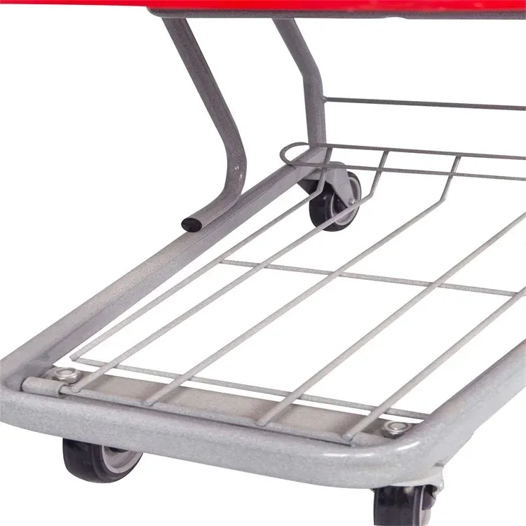 High Capacity Red American Style Plastic Supermarket Shopping Trolley photo 6