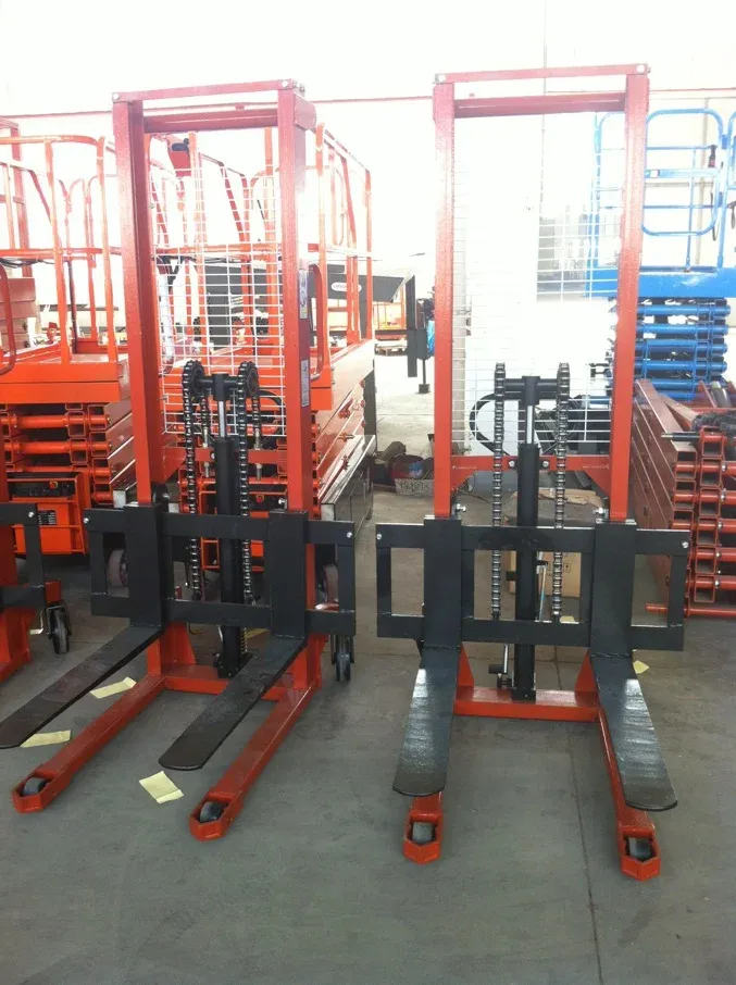 1 Ton Manual Pallet Stacker Hand Hydraulic Stacking Truck photo 2
