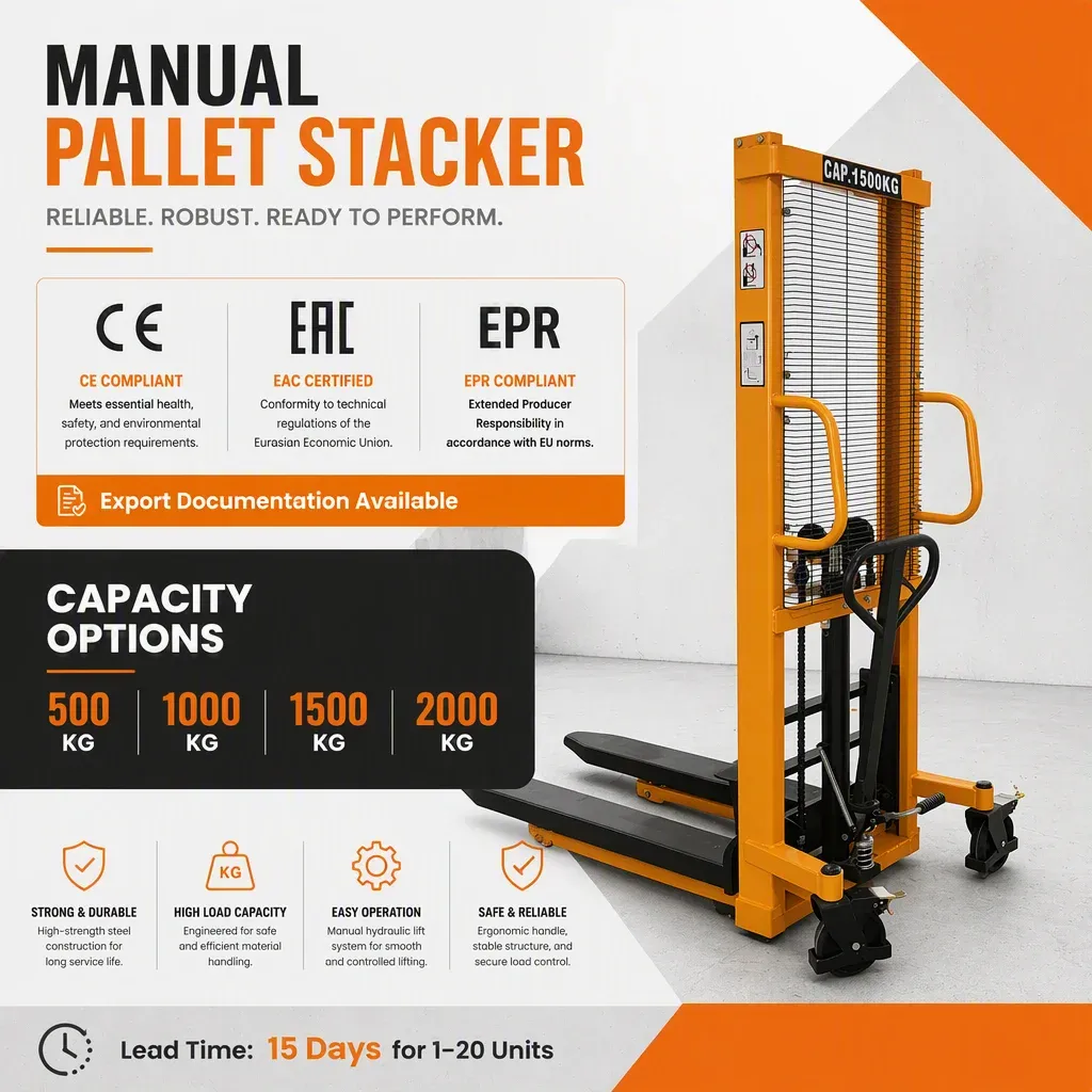 1 Ton Manual Pallet Forklift 1.6 Meter Hand Hydraulic detail 4