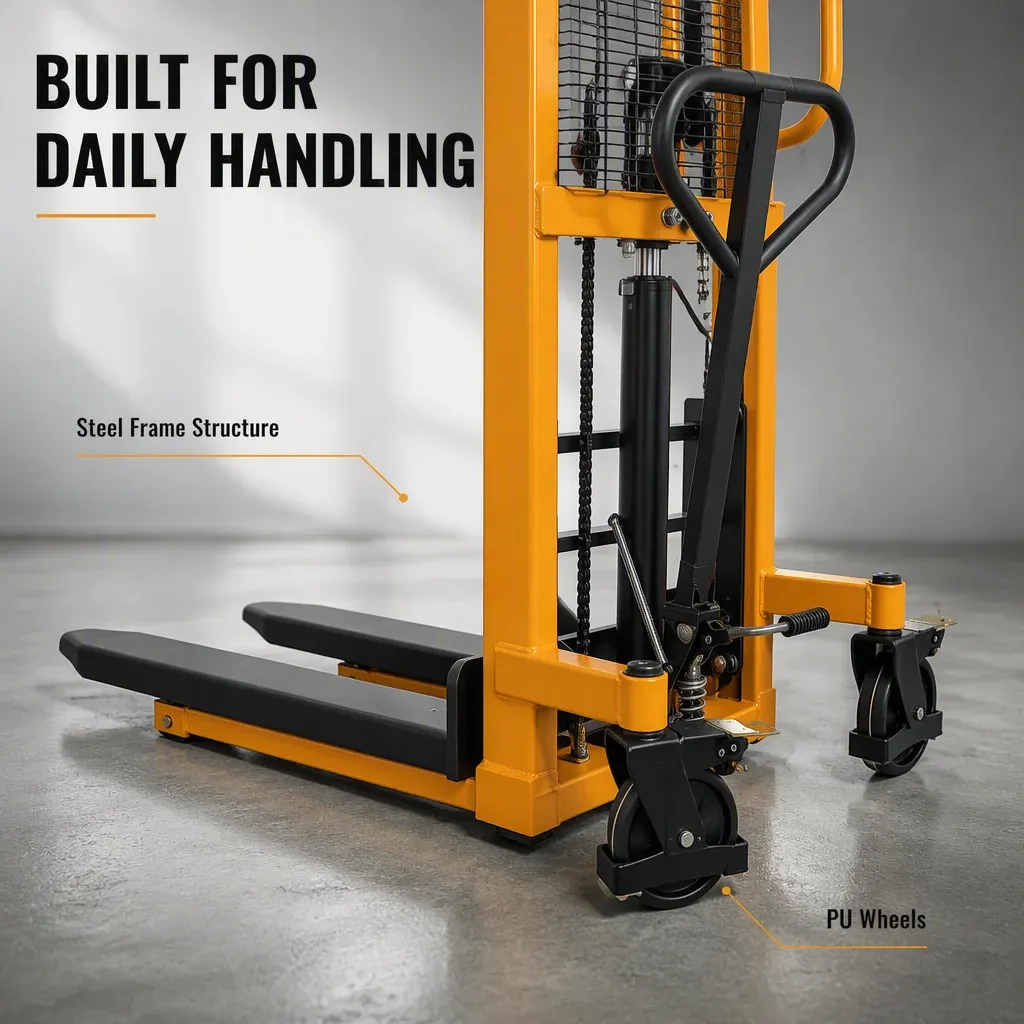1 Ton Manual Pallet Forklift 1.6 Meter Hand Hydraulic detail 5