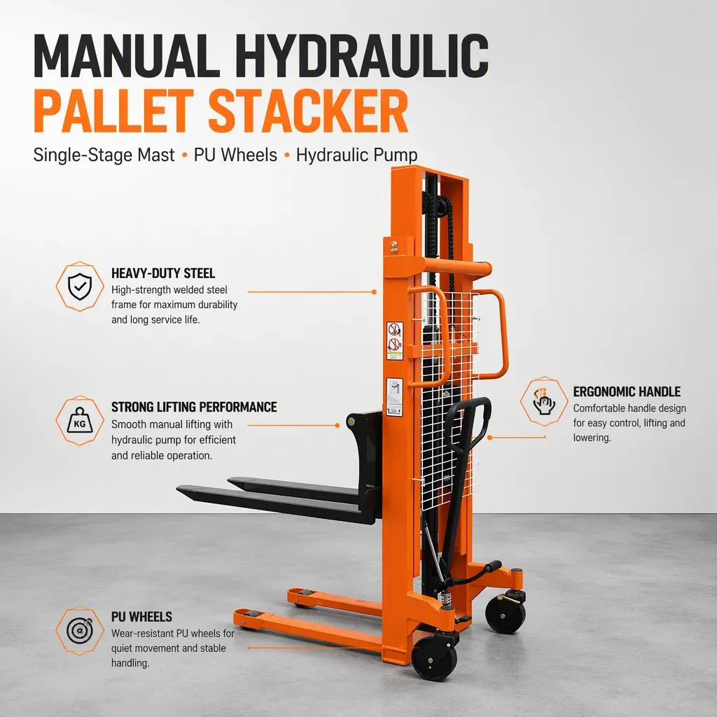 1 Ton Manual Pallet Forklift 1.6 Meter Hand Hydraulic detail 6