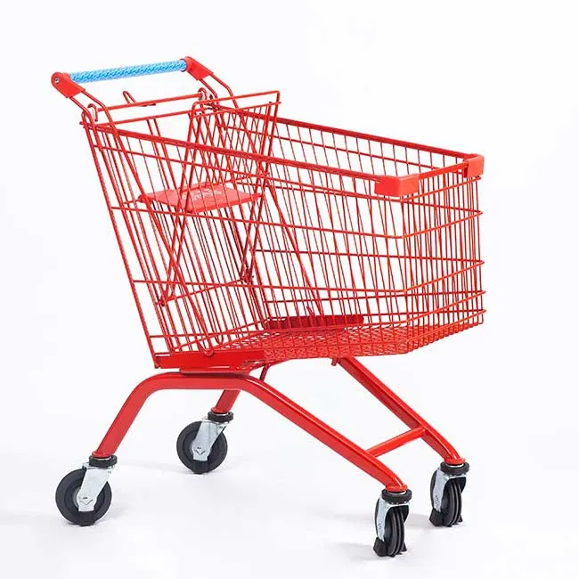 Wire Mesh European Shopping Trolley Baskets Cart (LPT-92609) detail 2