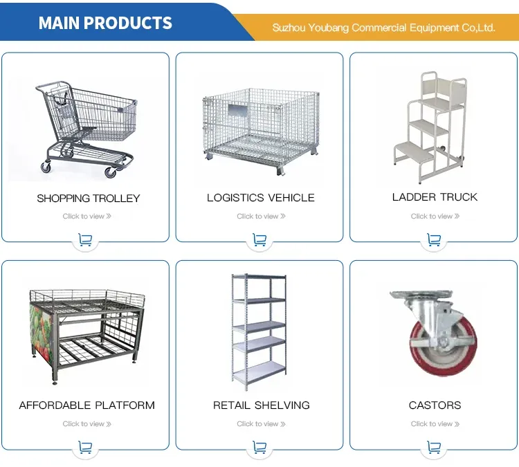 Wire Mesh European Shopping Trolley Baskets Cart (LPT-92609) detail 5