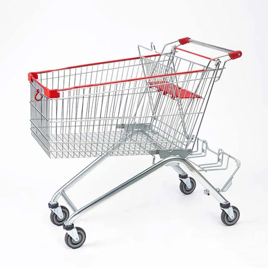 Wire Mesh European Shopping Trolley Baskets Cart (LPT-92609)