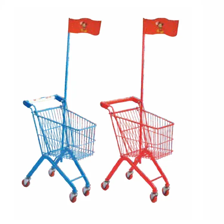 Metal Mini Kids Shopping Trolley With a Flag