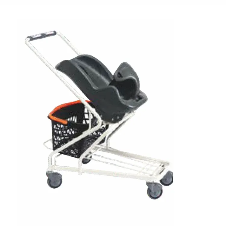 Supermarket Shopping Trolley With Newborn Baby Seat
