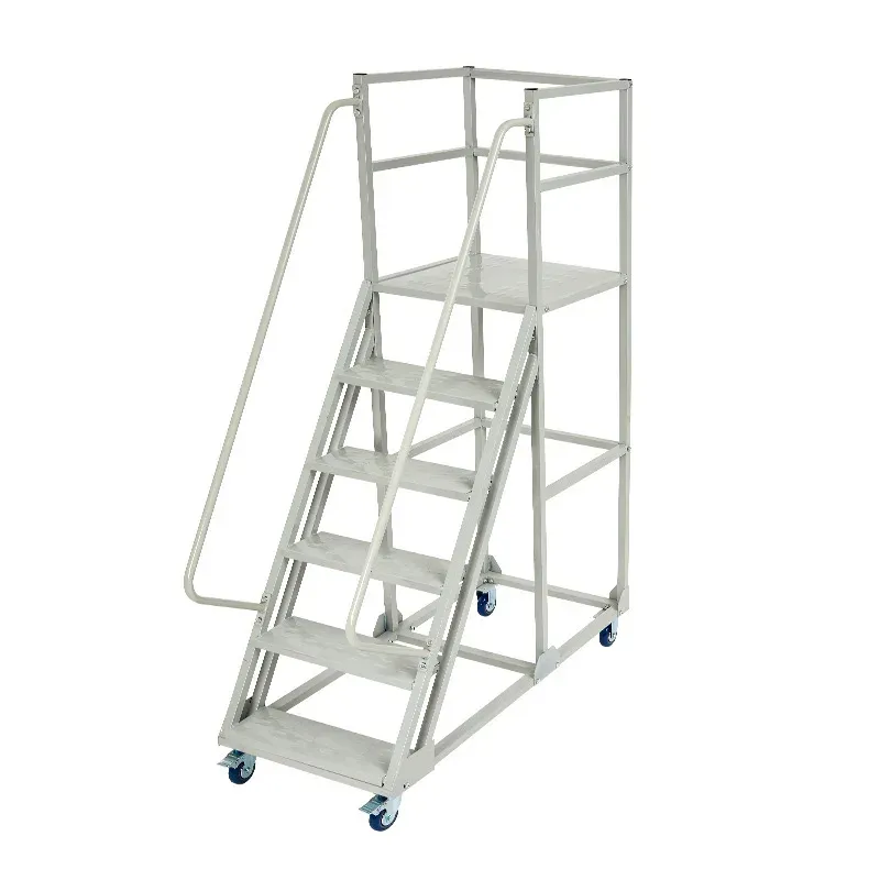 Warehouse Safety Steel Large Platform Rolling Ladder photo 2