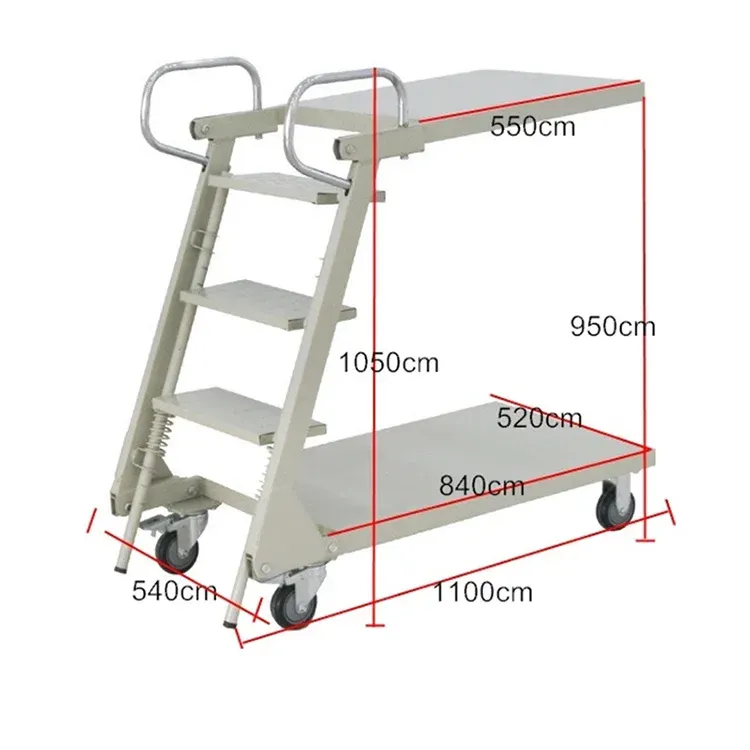 Warehouse Safety Anti Slip Steps Carbon Warehouse Logistics Folding Platform Ladder Truck