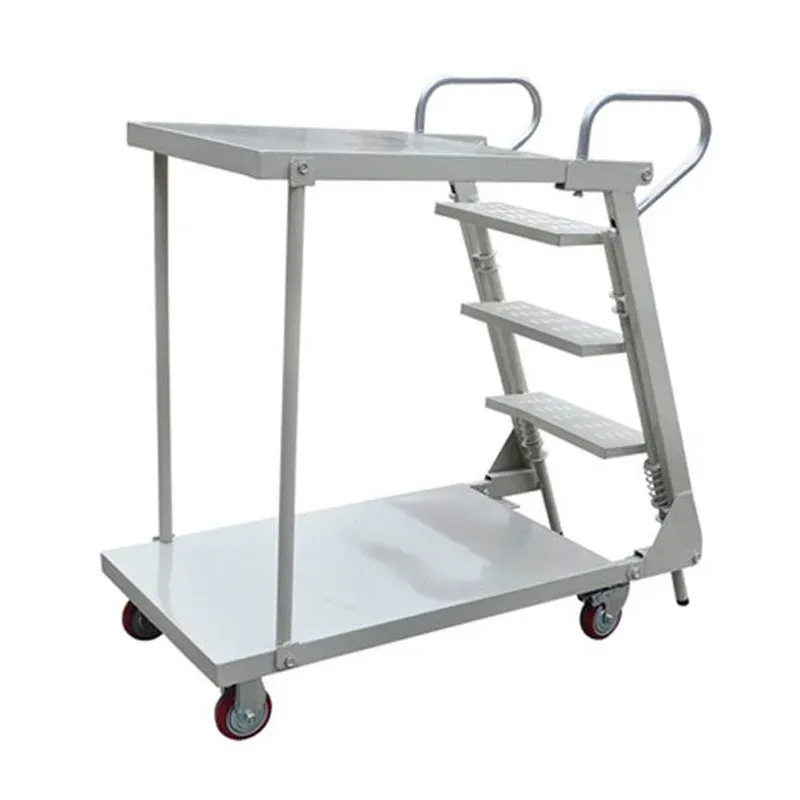 Warehouse Safety Anti Slip Steps Carbon Warehouse Logistics Folding Platform Ladder Truck photo 5