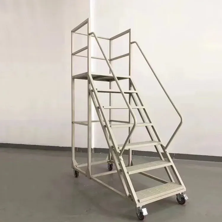 Warehouse Storage Carbon Steel Movable Platform Ladder photo 4