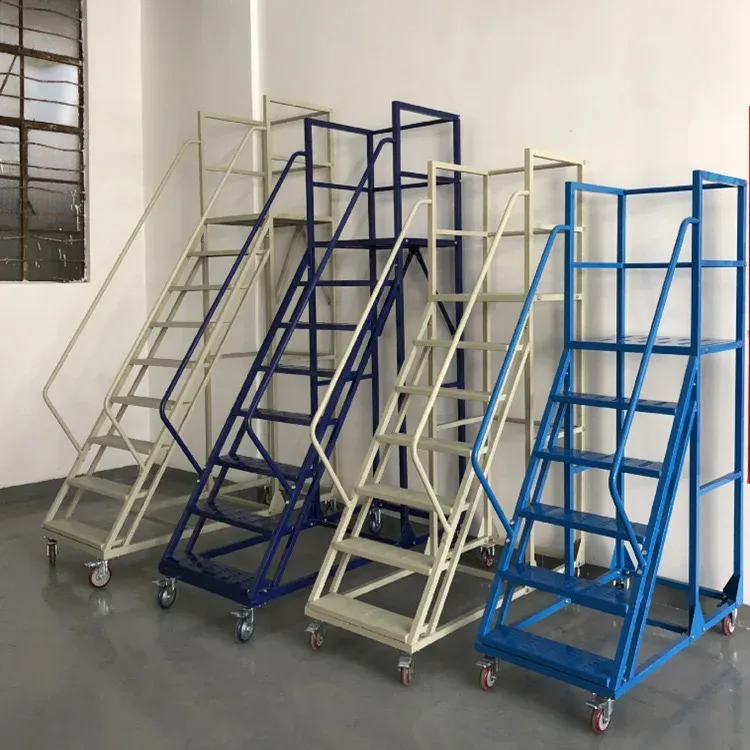 Warehouse Storage Carbon Steel Movable Platform Ladder photo 5