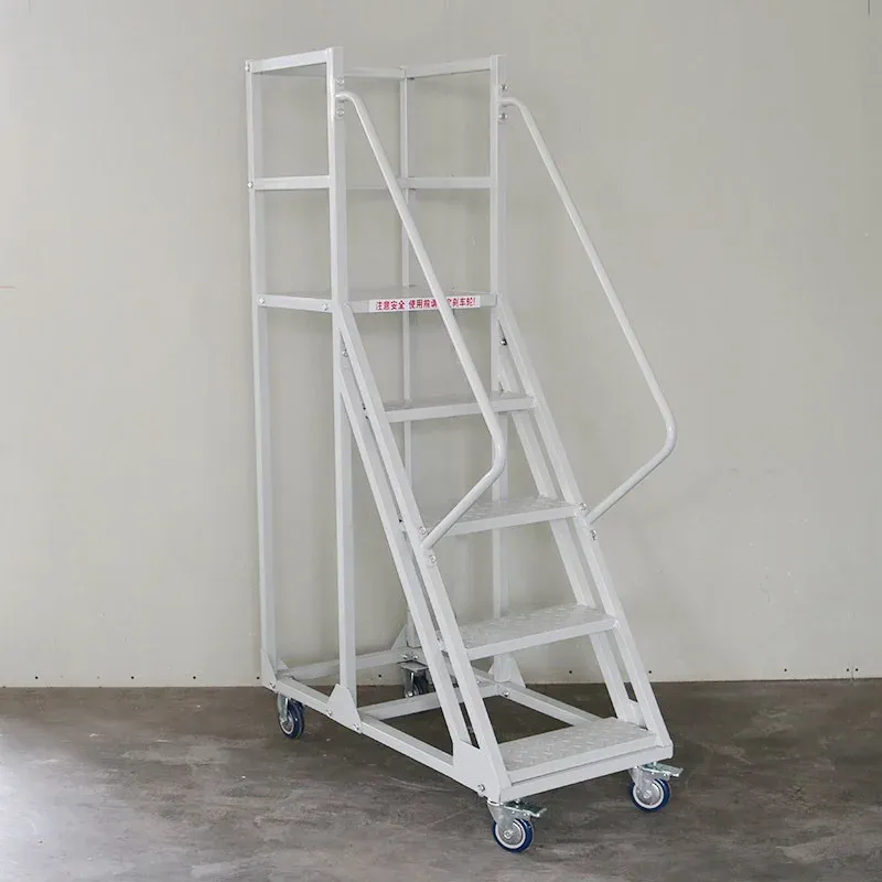 Heavy Duty Use Metal Safety Rail 8 Step Movable Work Ladder photo 3