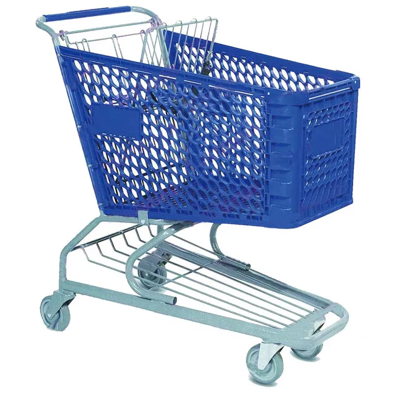 American Style Red Plastic 100L Supermarket Shopping Trolleys detail 2