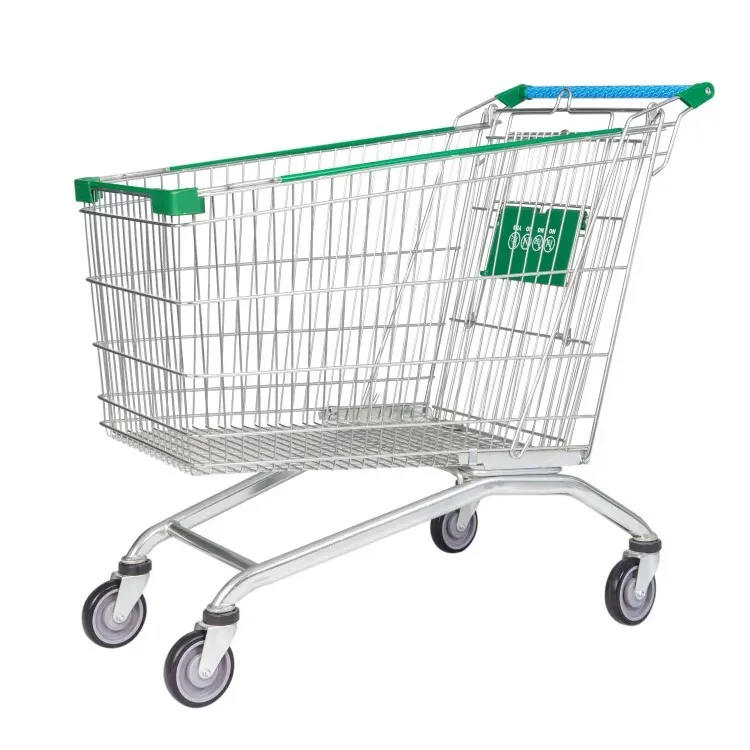 Heavy Duty 80L Metal Supermarket Cargo Trolley With 4 detail 9