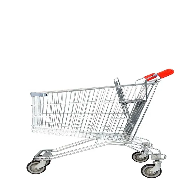Heavy Duty 80L Metal Supermarket Cargo Trolley With 4 photo 3