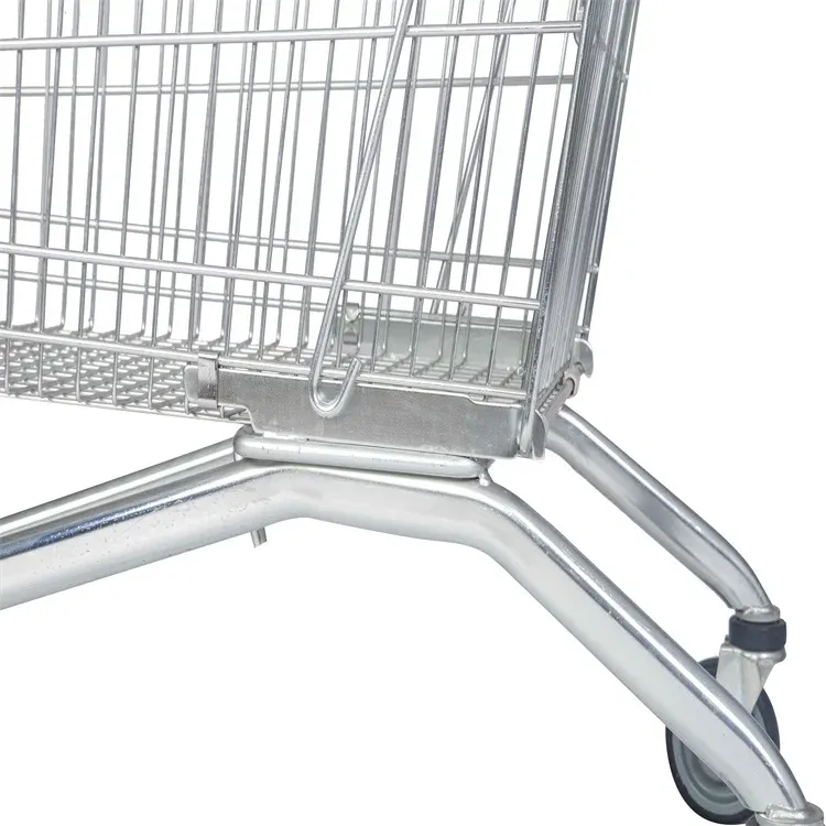 European Style Zinc-Plated Commercial Steel Shopping Trolley detail 6