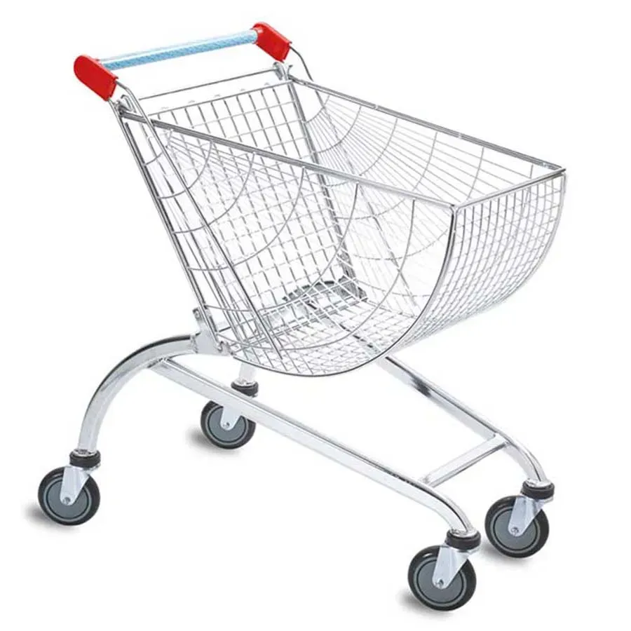 Round Wire Mesh Shopping Trolley Baskets Cart detail 2