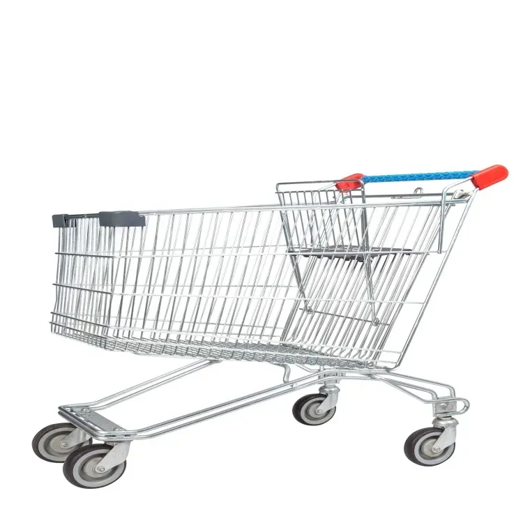 80L Capacity Galvanised Euro Unfolding Metal Market Trolley detail 4