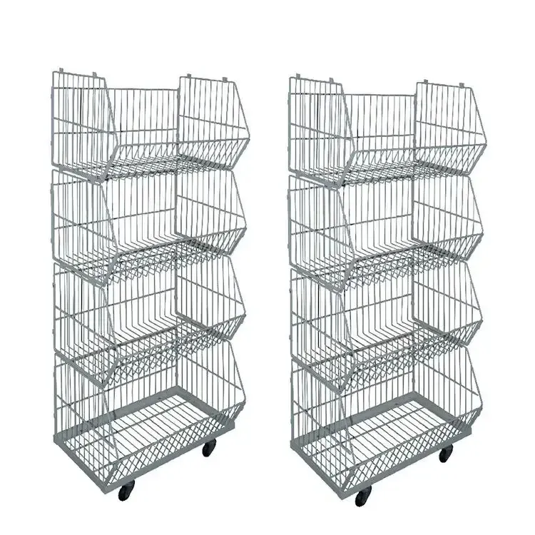Metal Wire Display Rack 4-Tier Wire Storage Racks Snack photo 5