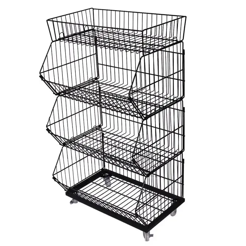 4-Tier Basket Storage Wire Mesh Basket Display Rack photo 6