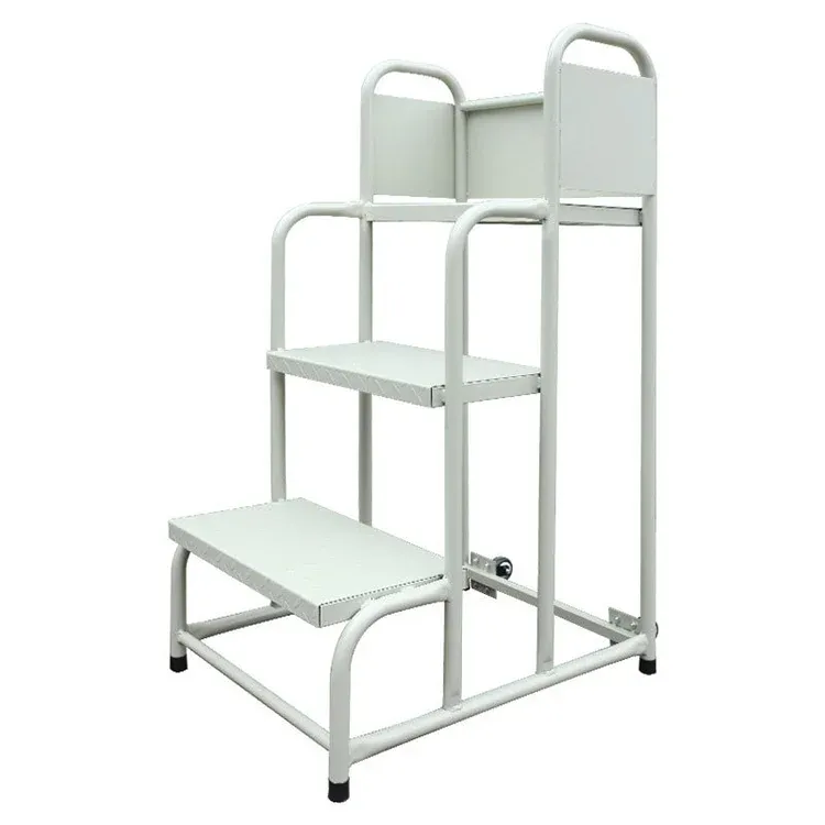 Warehouse Metal Heavy Loading High Safety 3 Steps Mobile Ladders