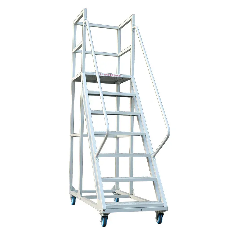 Rolling Heavy Duty Steel 6 Steps Platform Ladder photo 2