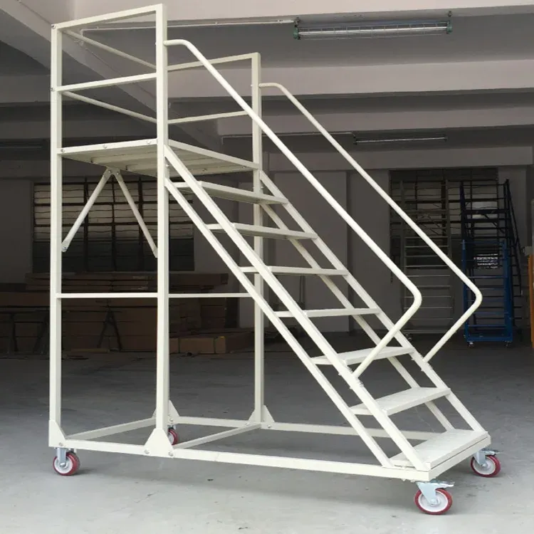 Rolling Heavy Duty Steel 6 Steps Platform Ladder photo 4