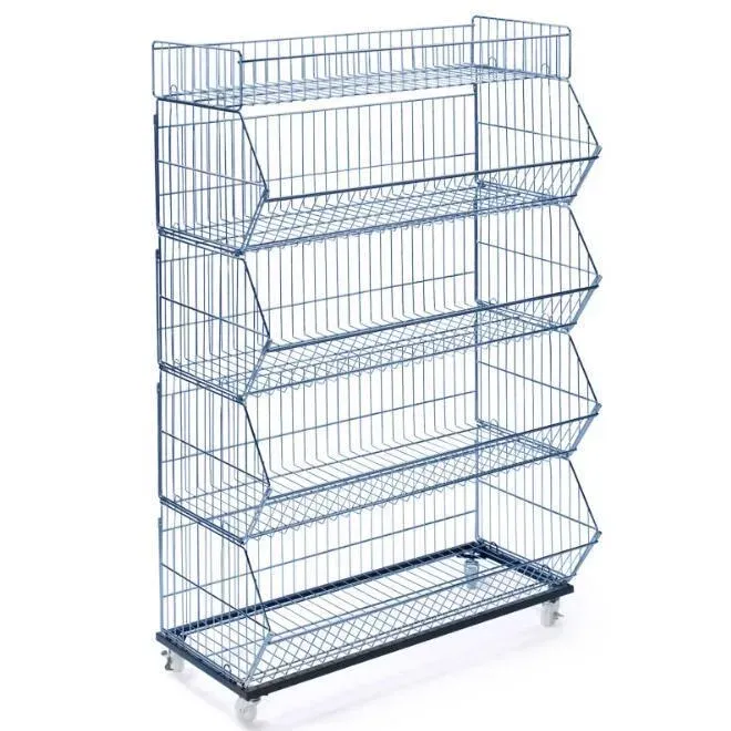 Multi-Layers Stacking Storage Wire Basket Storage Shelf
