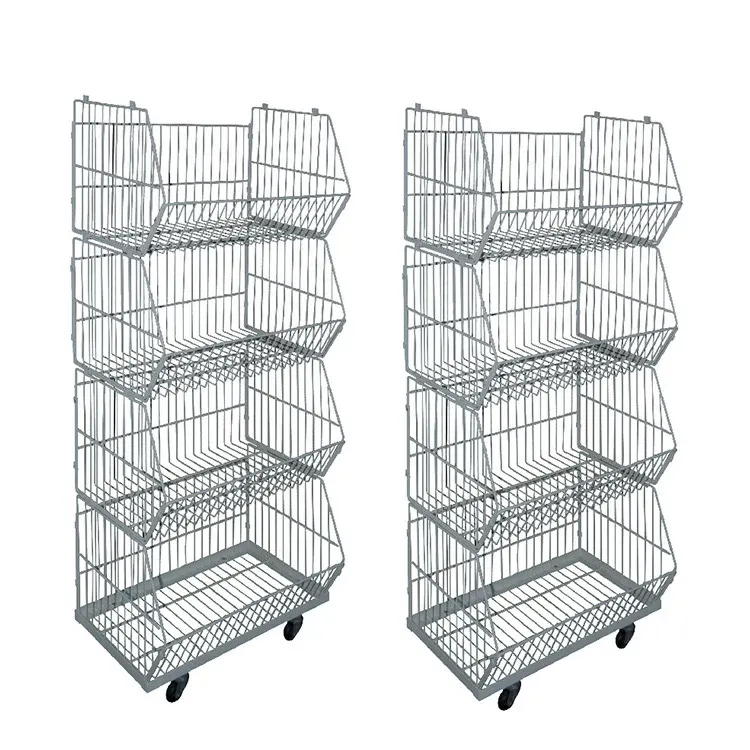 Multi-Layers Stacking Storage Wire Basket Storage Shelf photo 4