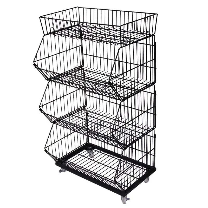 Multi-Layers Stacking Storage Wire Basket Storage Shelf photo 5