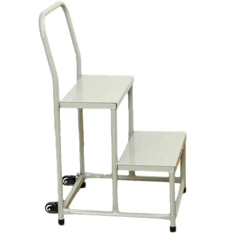 Modern Folding Steel Step Ladder With Movable Roller