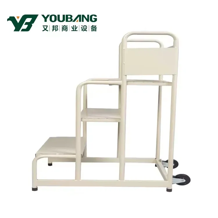 Modern Folding Steel Step Ladder With Movable Roller photo 2