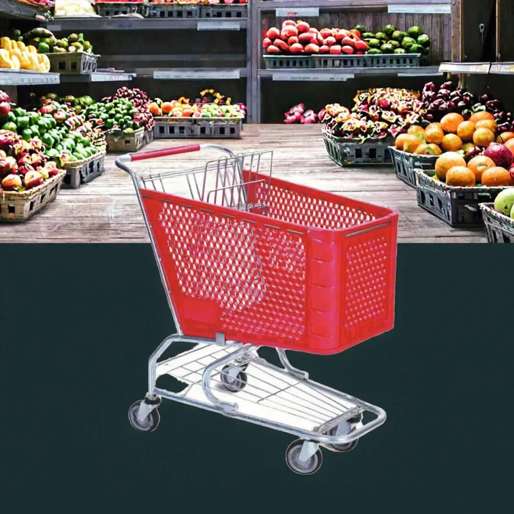 Child Seat Feature Supermarket Shopping Trolley Carts detail 1