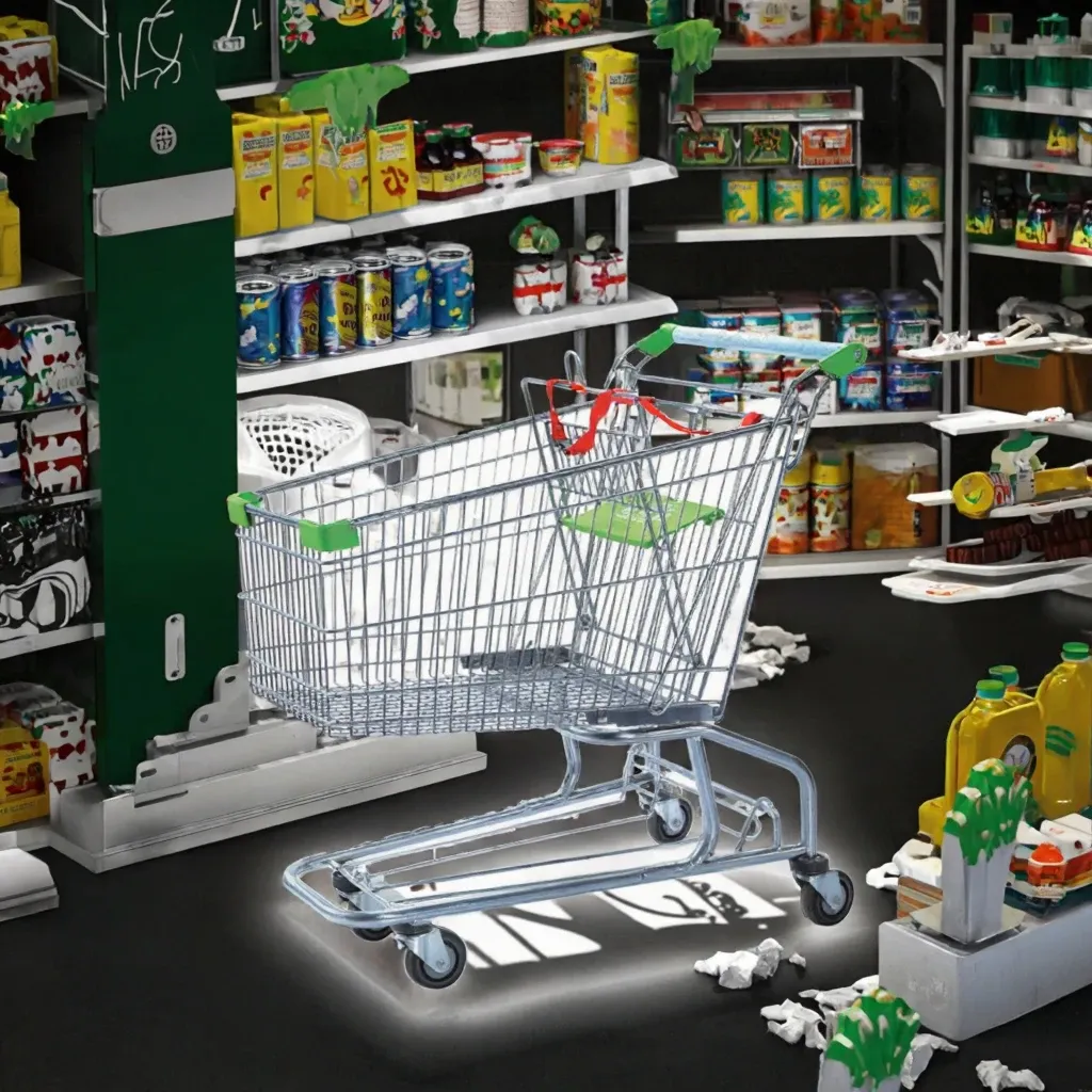 American Style Shopping Trolley with Metal & PP Materials (LPT-91982) detail 4
