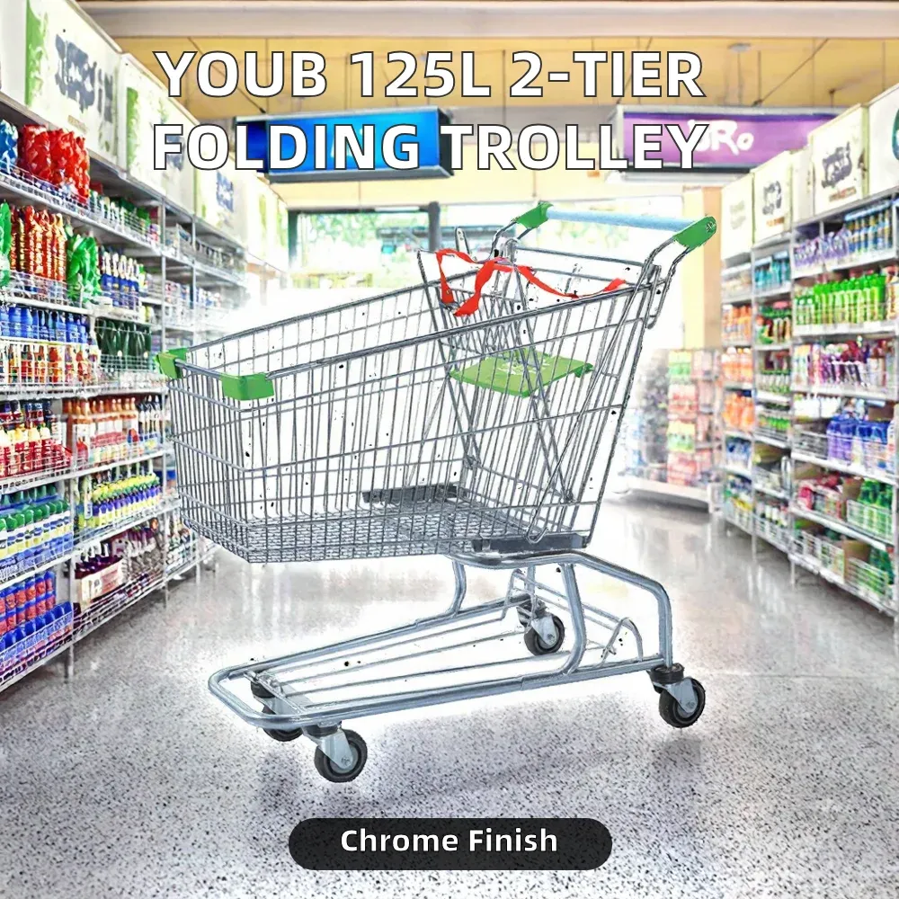 American Style Shopping Trolley with Metal & PP Materials (LPT-91982) photo 4