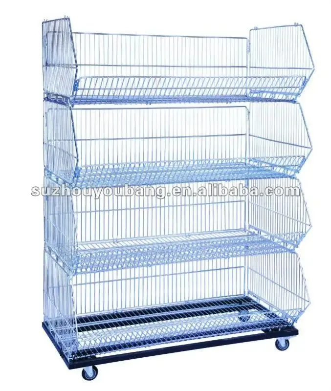 Folding Stacking Wire Metal Display Cage detail 1
