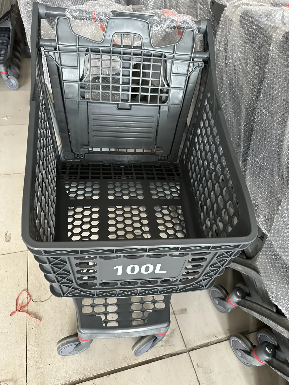 Colourful Plastic Supermarket Shopping Trolley with 5 photo 3