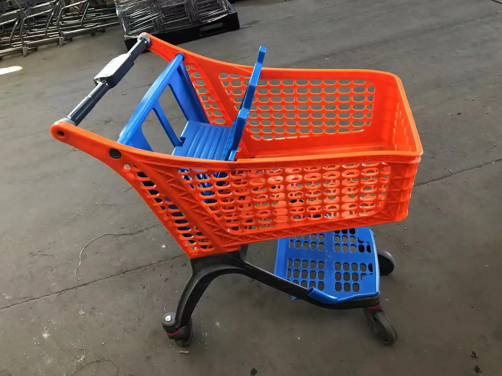 Colourful Plastic Supermarket Shopping Trolley with 5 photo 4