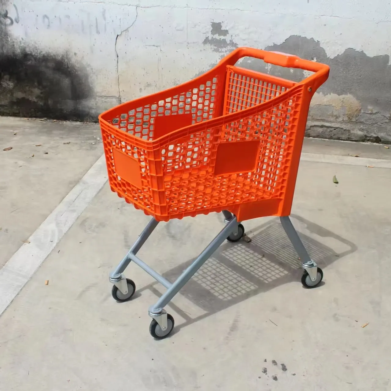 Folding Mesh 80L Indoor Plastic Shopping Trolley