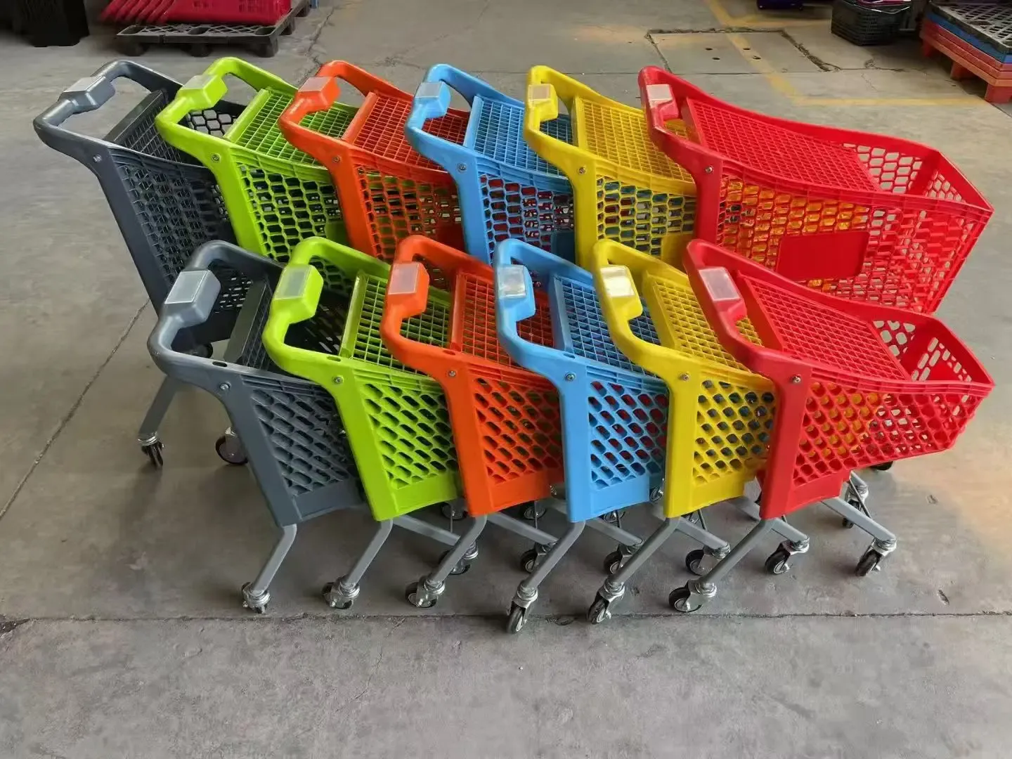Folding Mesh 80L Indoor Plastic Shopping Trolley photo 3