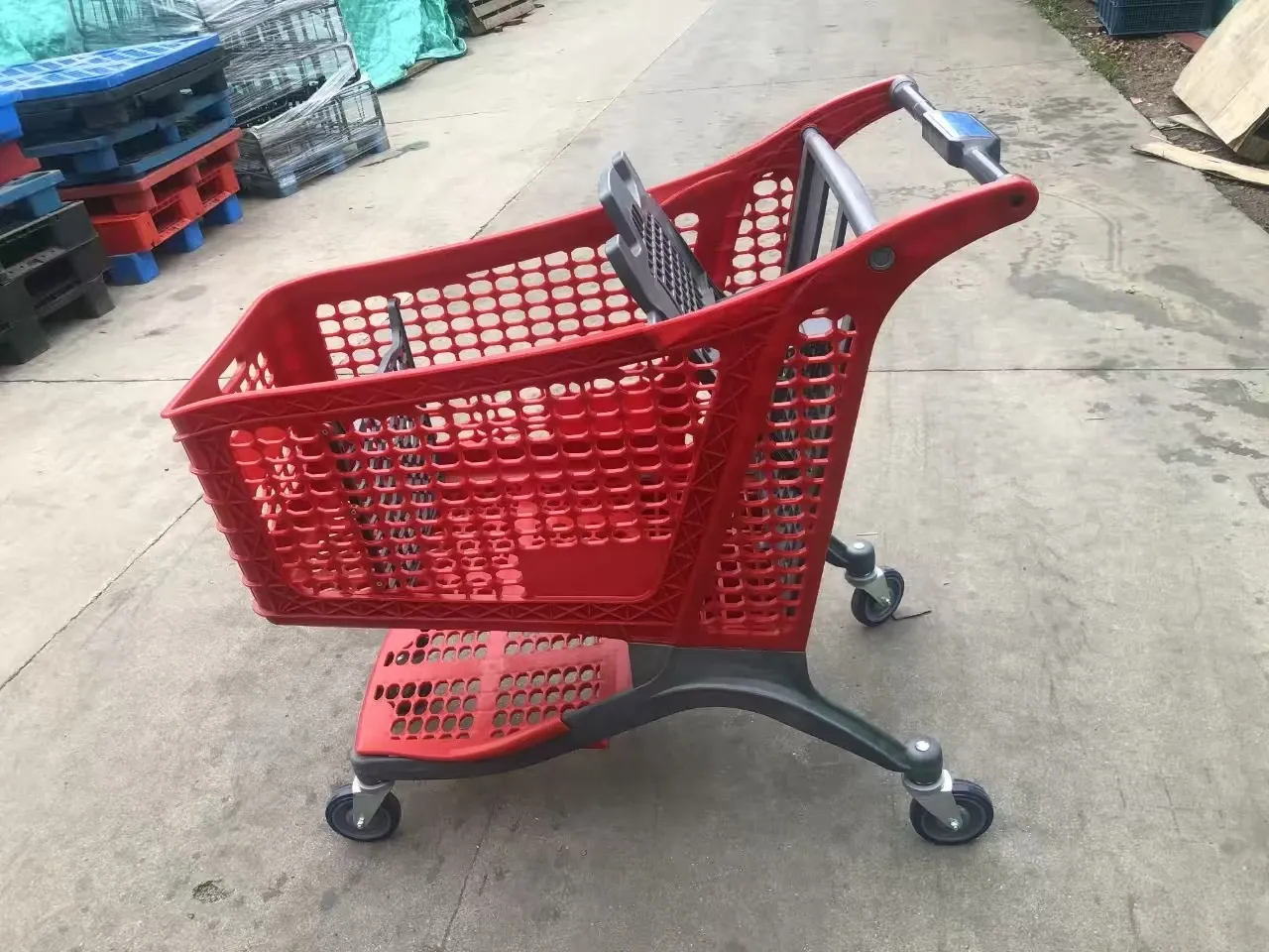 Mesh Structure 5 in PU Wheels Waterproof Indoor Shopping Trolley detail 2