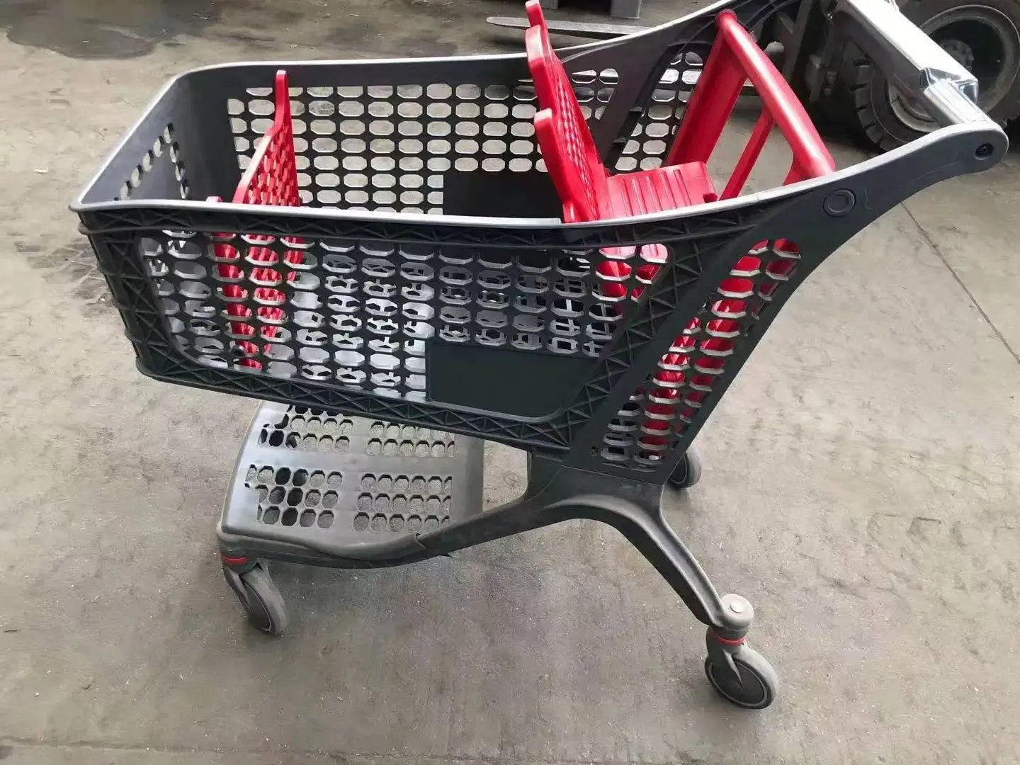 Mesh Structure 5 in PU Wheels Waterproof Indoor Shopping Trolley photo 3