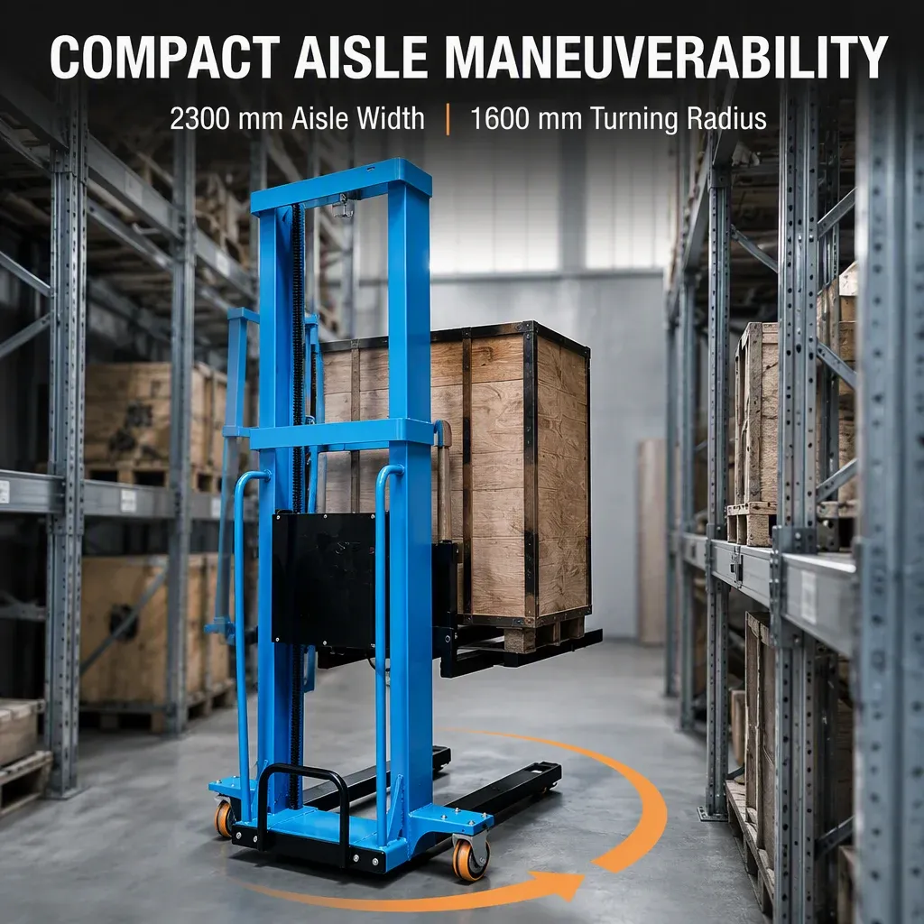 1Ton Full Electric Stacker Self Loading Stacker Forklift detail 2