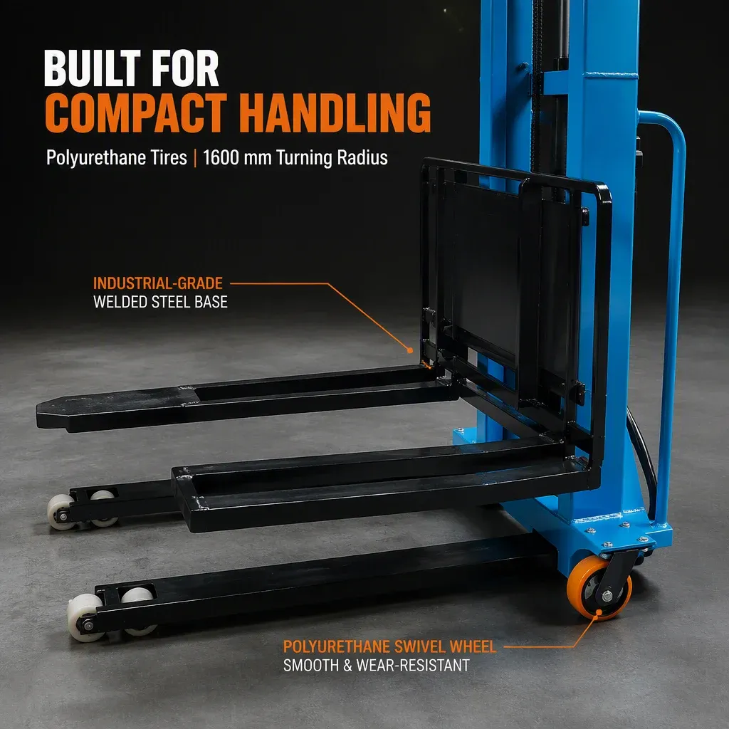 1Ton Full Electric Stacker Self Loading Stacker Forklift detail 6