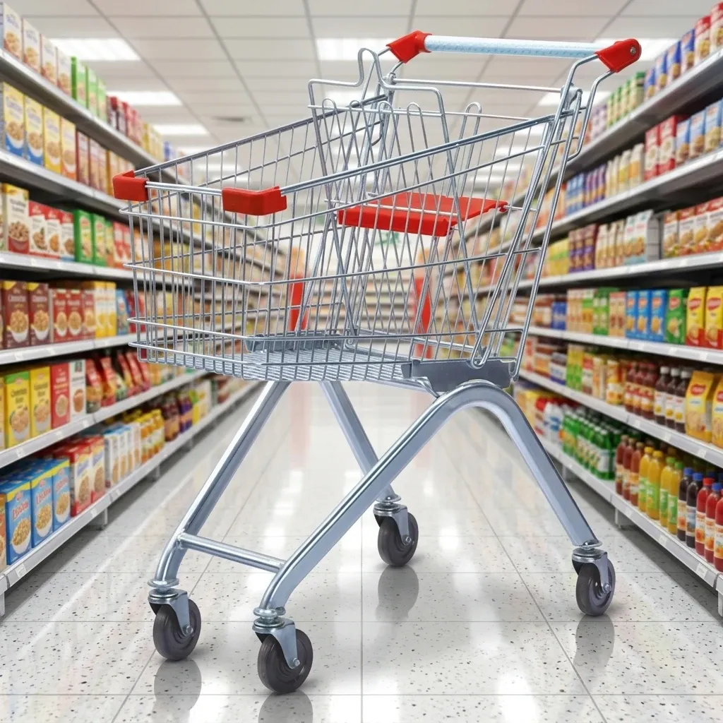 Colourful Supermarket Shopping Trolley detail 1