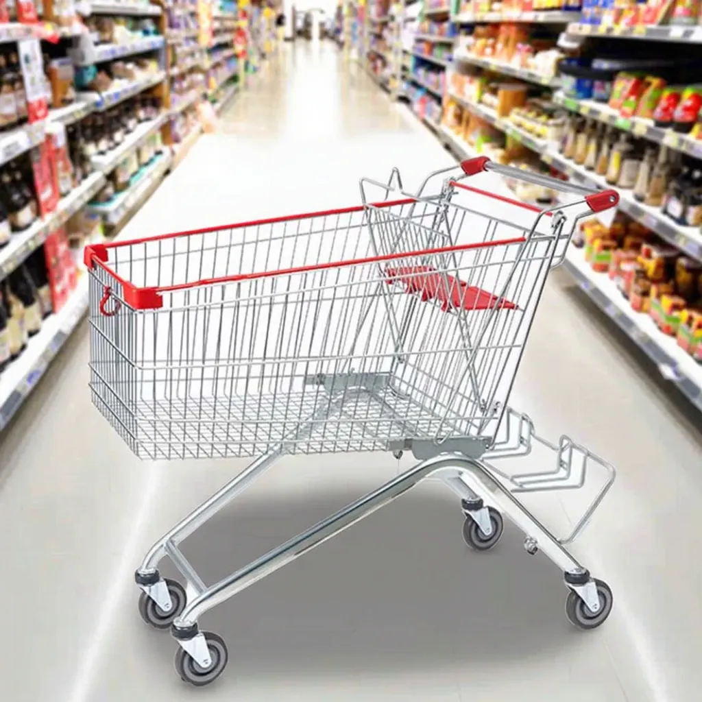 Heavy Duty 185L Steel Supermarket Shopping Mall Trolley photo 3