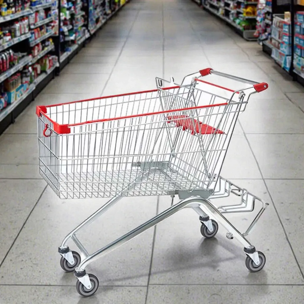 Heavy Duty 185L Steel Supermarket Shopping Mall Trolley photo 4